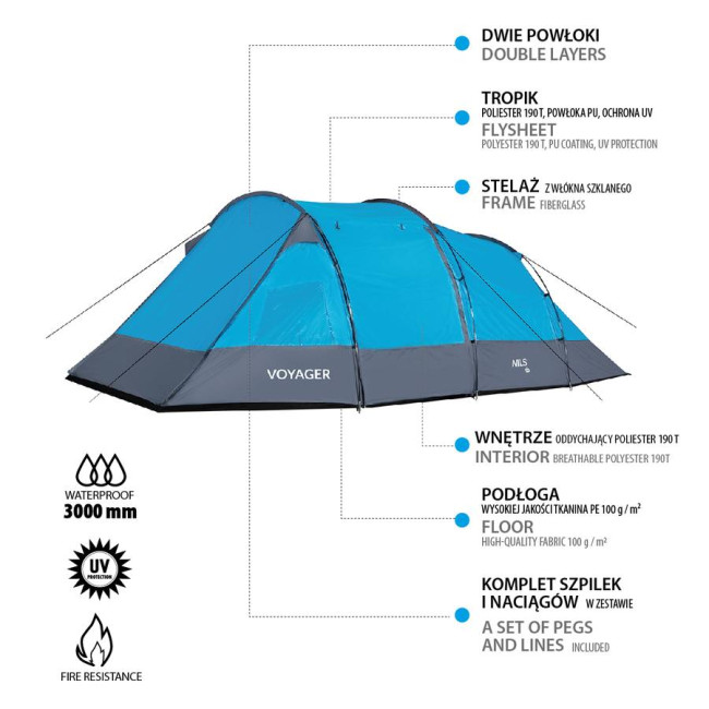 Кемпинговая палатка NILS CAMP VOYAGER NC3027