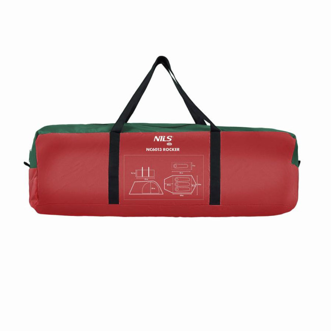 Кемпинговая палатка NILS CAMP NC6013 ROCKER красно-зеленый