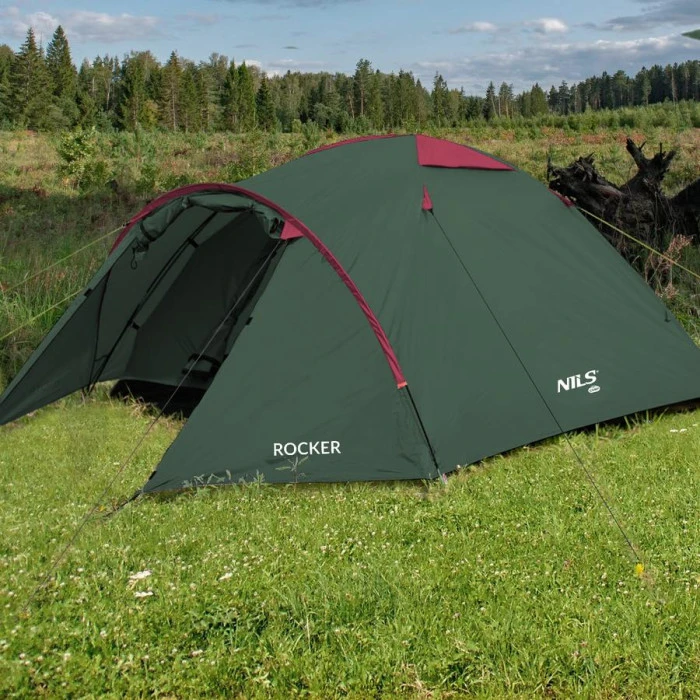 Кемпинговая палатка NILS CAMP NC6013 ROCKER красно-зеленый