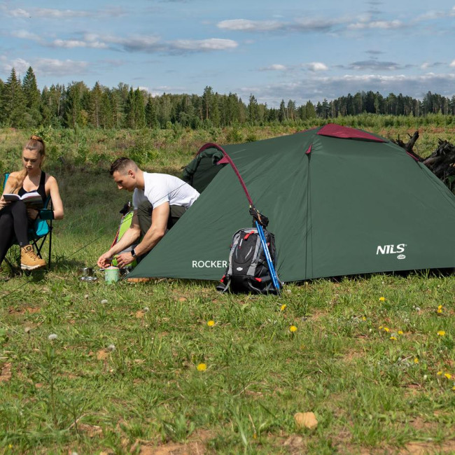 Кемпинговая палатка NILS CAMP NC6013 ROCKER красно-зеленый