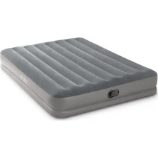 Матрац надувний Intex 64114 з вбудованим електронасосом 203x152x30 см, сірий