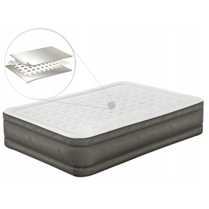 Матрац надувний Bestway 69050 з насосом 203 x 152 x 46 см, бежевий