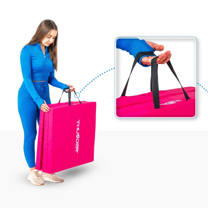 Мат гимнастический THUNDER MG-01, 180 х 60 х 4 см, розовый