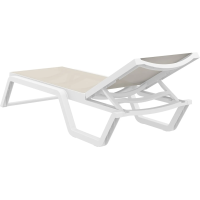 Шезлонг Siesta Rio, біло-бежевий