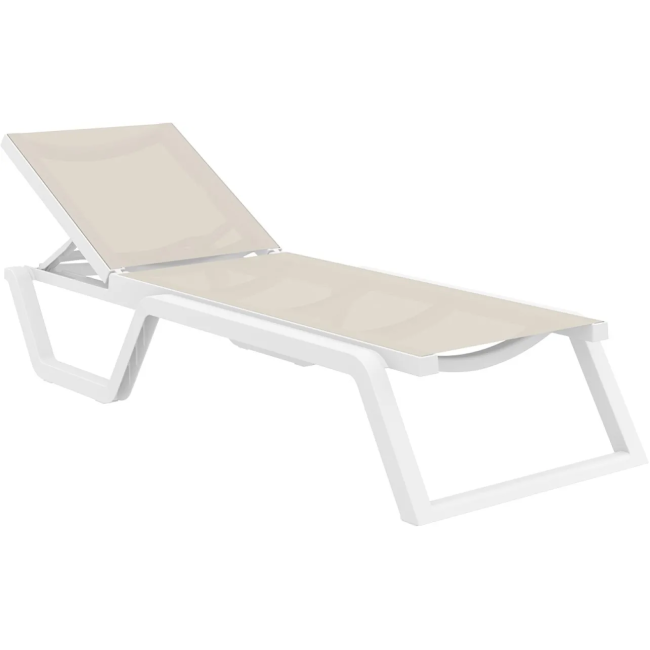 Шезлонг Siesta Rio, бело-бежевый