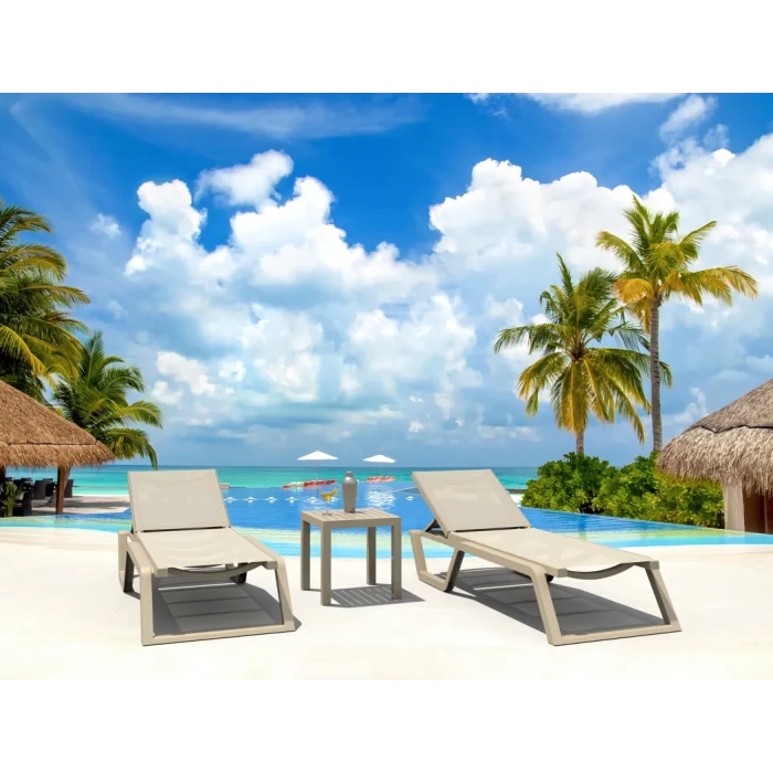 Шезлонг Siesta Rio, бело-бежевый