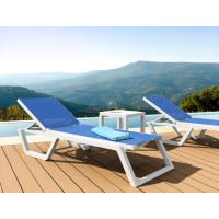 Шезлонг Siesta Rio, біло-бежевий