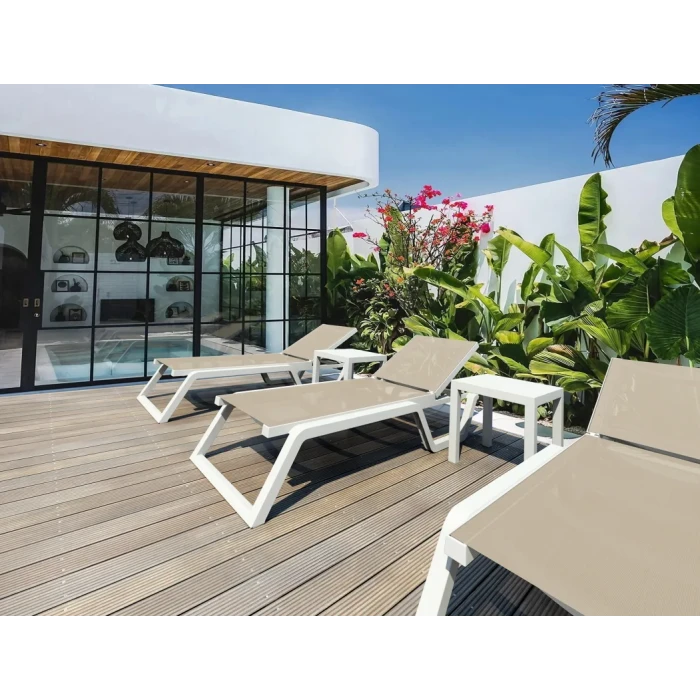 Шезлонг Siesta Rio, бело-бежевый