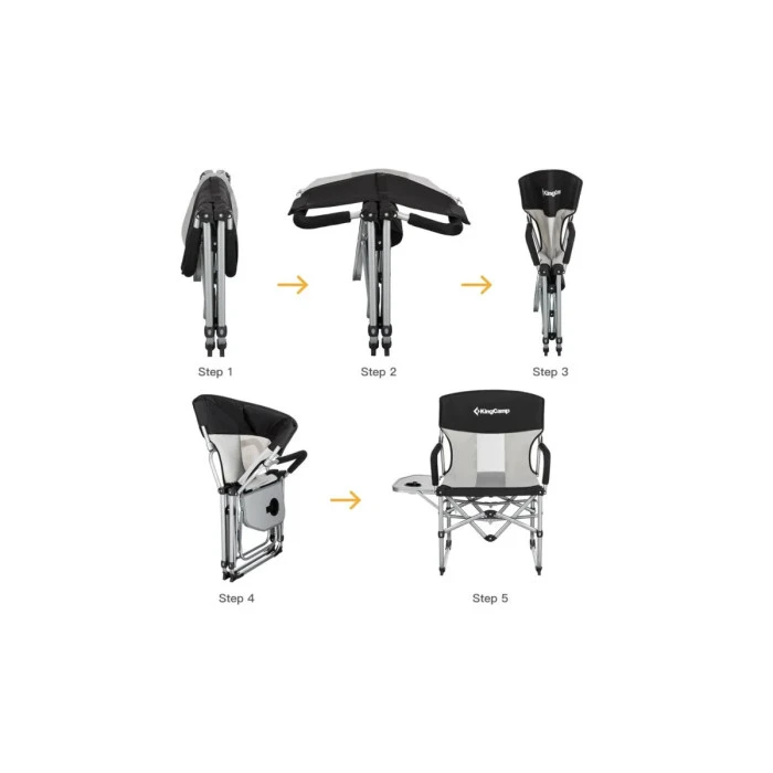 Кресло раскладное для кемпинга KING CAMP Director, серое