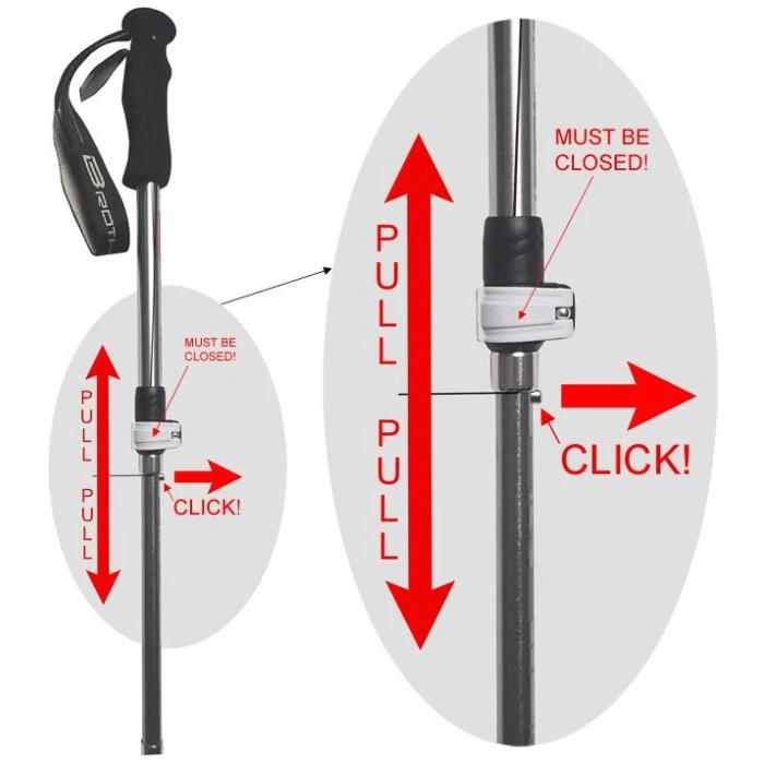 Трекінгові палиці, регульовані з 5-ти частин ACRA 115 - 135 см