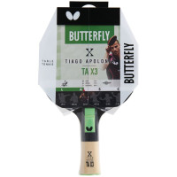 Ракетка для настольного тенниса BUTTERFLY Tiago Apolonia X3, черно-красная.