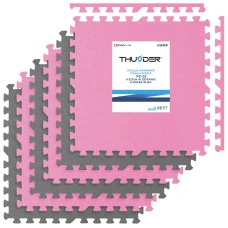Килимок-пазл THUNDER PZ-02 60 х 60 рожево-сірий
