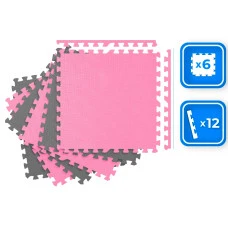 Килимок-пазл THUNDER PZ-02 60 х 60 рожево-сірий