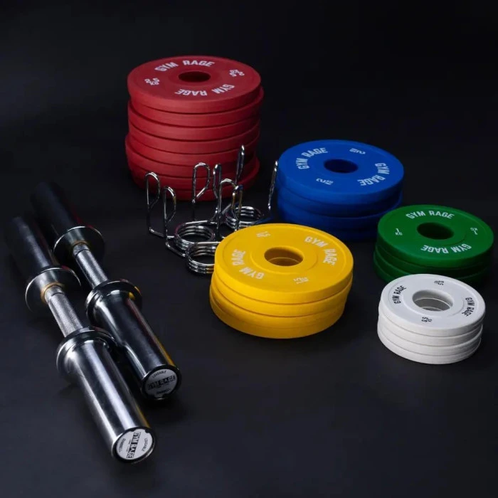 Набор дисков Gym Rage + 2 олимпийские грифы и зажимы