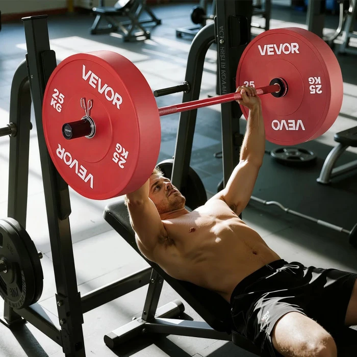 Гриф гантельний VEVOR 120 см, червоний