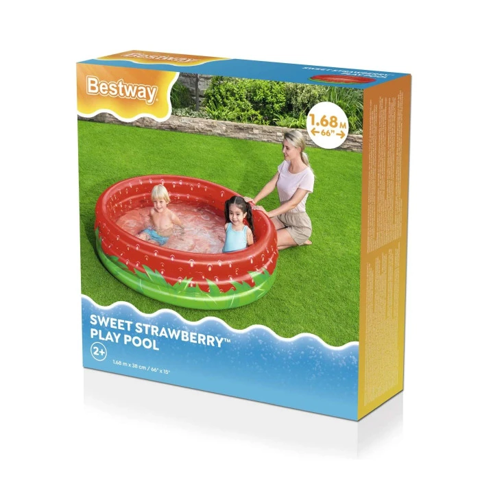 Бассейн надувной детский Клубничка Bestway 51145 160x38 см