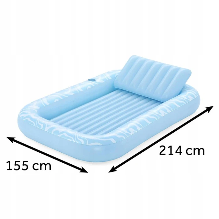 Матрац надувний для плавання Bestway 43838 блакитний, 214 х 155 см