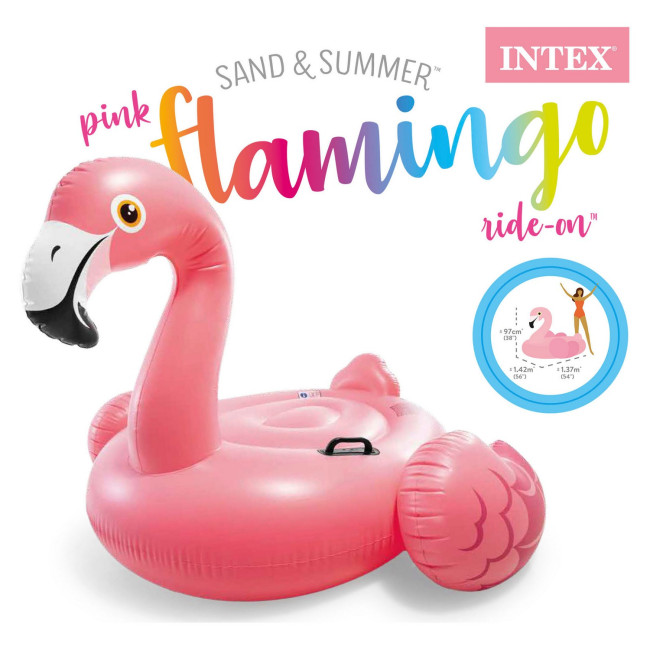 Плит надувной пляжный с ручками INTEX 57558 Фламинго, 142 x 140 x 94 см