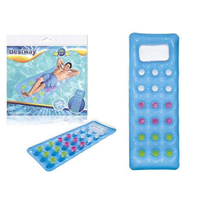 Матрац надувний пляжний з віконцем Bestway 43040 синій, 188 x 71 см