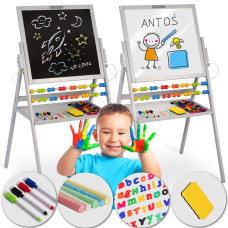 Меловая доска магнитная поворотная Ricokids серая
