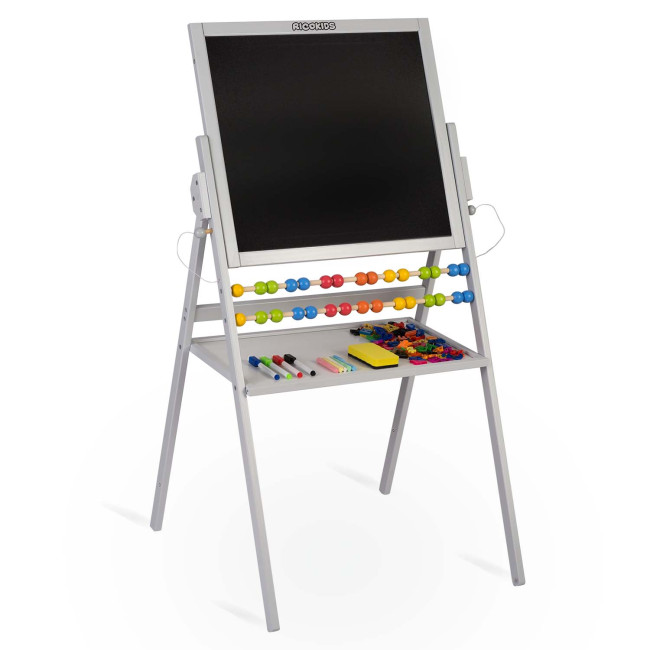Меловая доска магнитная поворотная Ricokids серая