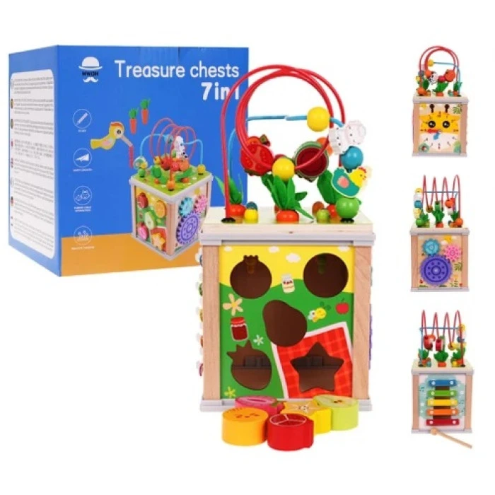 Детский многофункциональный деревянный куб.