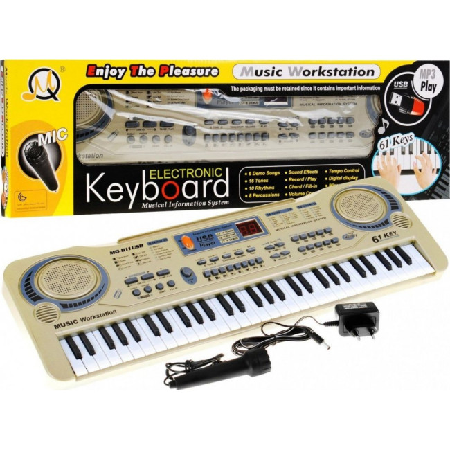 Детский синтезатор 5+ Микрофон + Запись + USB MP3