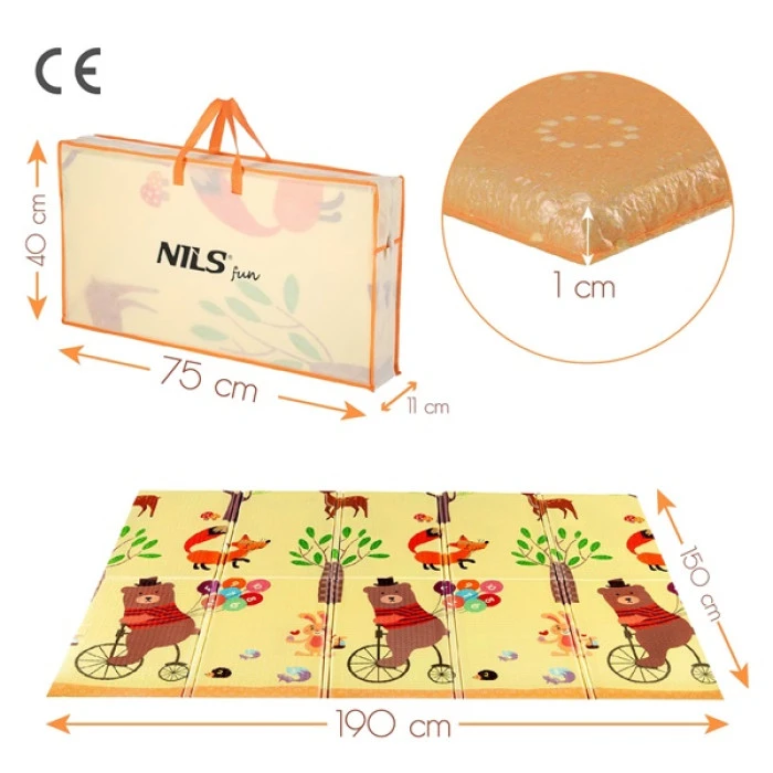 Дитячий розкладний килимок FOREST 190x150CM NILS FUN MD05