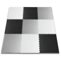Килимок-пазл Ricokids 180 x 180 см 9 шт чорно-сірий