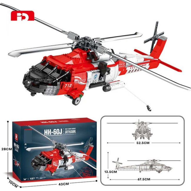 Детский конструктор Спасательный вертолет HH-60J 1137 эл.