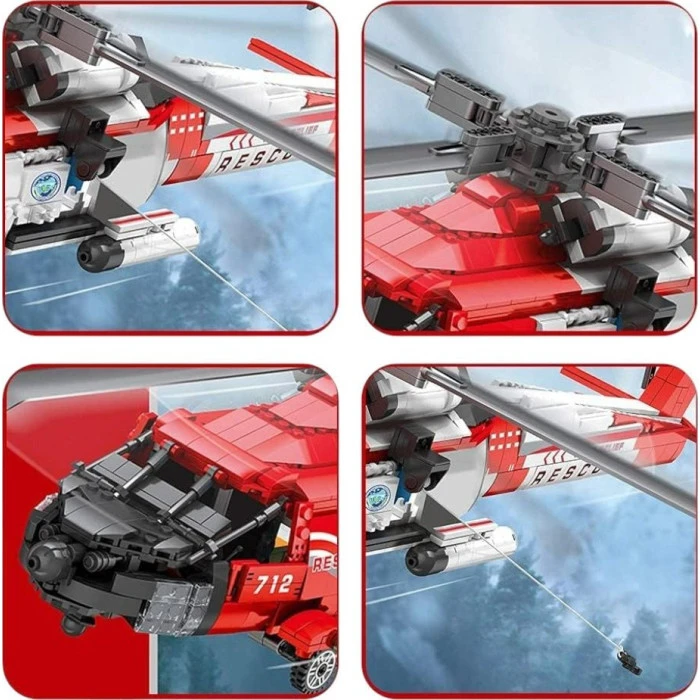 Детский конструктор Спасательный вертолет HH-60J 1137 эл.