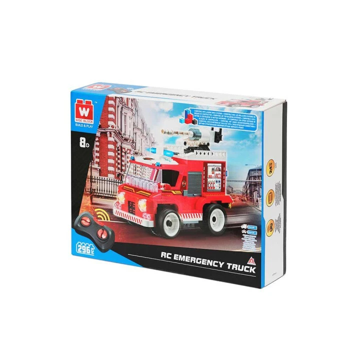 Дитячий конструктор Alpha Рятувальна машина на дистанційному керуванні 296 ел, червоно-біла