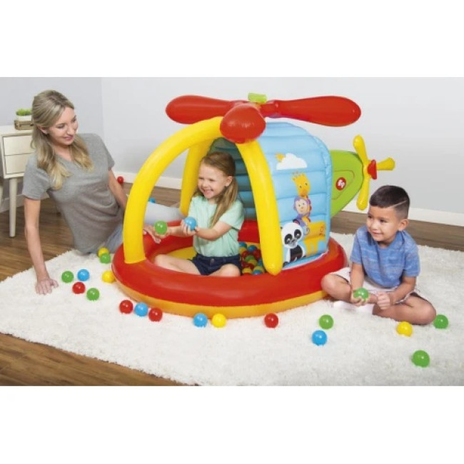 Детский надувной манеж Fisher-Price BESTWAY Вертолет 155х102х91см + мячи