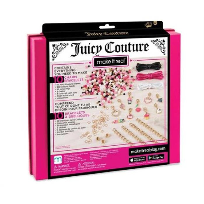 Набор для создания шарм-браслетов Make it Real Juicy Couture Розовый звездопад 470 эл. (MR4408)