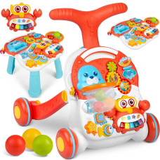 Каталка 2-в-1 интерактивная Ricokids бело-красная