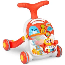 Каталка 2-в-1 интерактивная Ricokids бело-красная