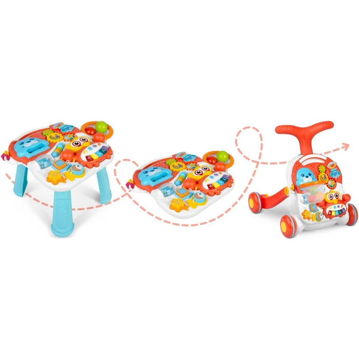 Каталка 2-в-1 интерактивная Ricokids бело-красная