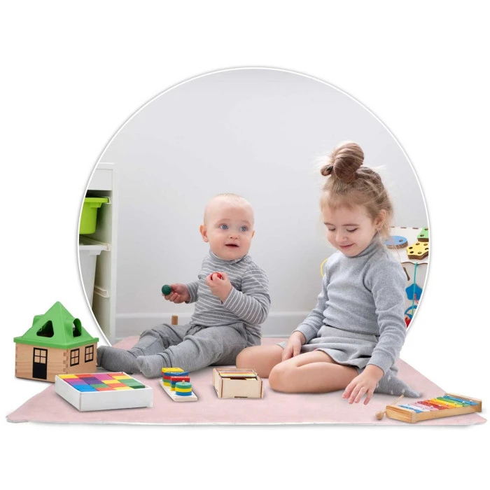 Вигвам детский с гирляндой и фонариками Nukido розовый