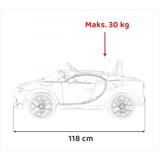 Детская аккумуляторная машинка Bugatti Chiron Синяя