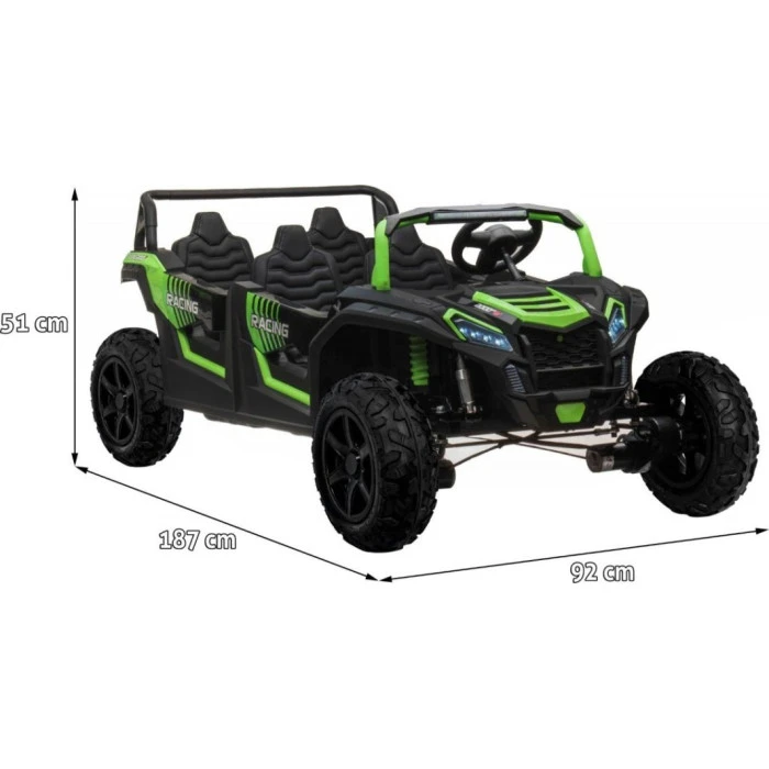 Детская аккумуляторная машинка Багги ATV RACING UTV2000 с литий-ионным аккумулятором, зеленая