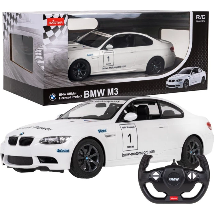 BMW M3 RASTAR белый модель 1:14 Автомобиль на дистанционном управлении + пульт 2,4 ГГц