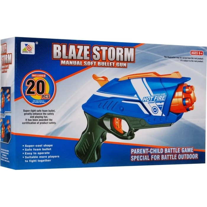 Детский игрушечный пистолет 6+ Blaze Storm Пружинный механизм ZMI.ZC7063