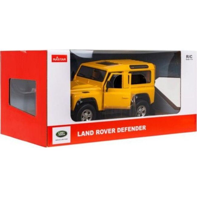 Land Rover Defender желтый RASTAR модель 1:14 Пульт авто + Пульт 2,4 ГГц + Дверь открывается вручную
