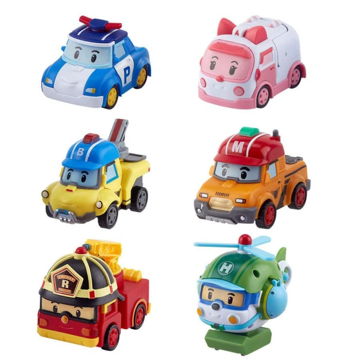 Машинки детские Roi Visual Мини спасатели-трансформеры Делюкс 6 шт