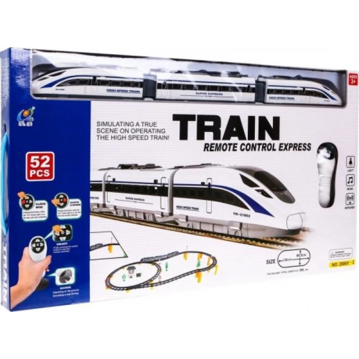 Дитяча гоночна траса з поїздом на 52 елементи