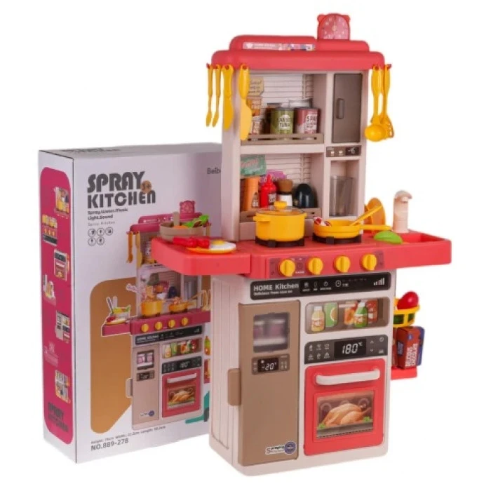 Детская кухня с функцией света, звука и воды 50 шт. Розовый