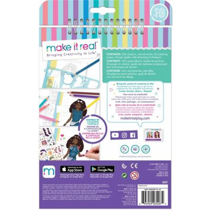 Блокнот с трафаретами Make it Real Юный дизайнер Городской стиль (MR3207)