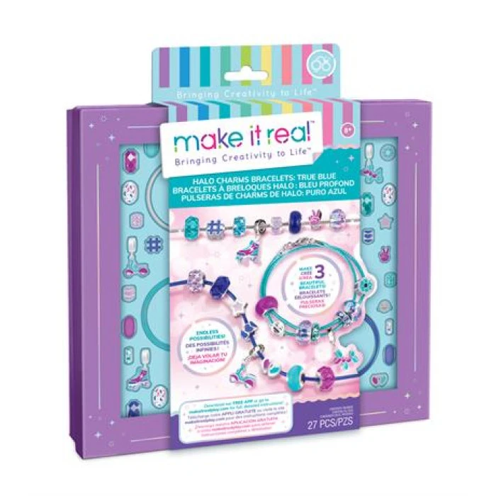 Набор для создания украшений Make it Real Браслеты Голубое сияние 27 эл. (MR1721)