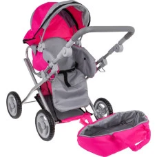 Детская игрушечная коляска 2в1 розовая ZDZ.FL8166-1