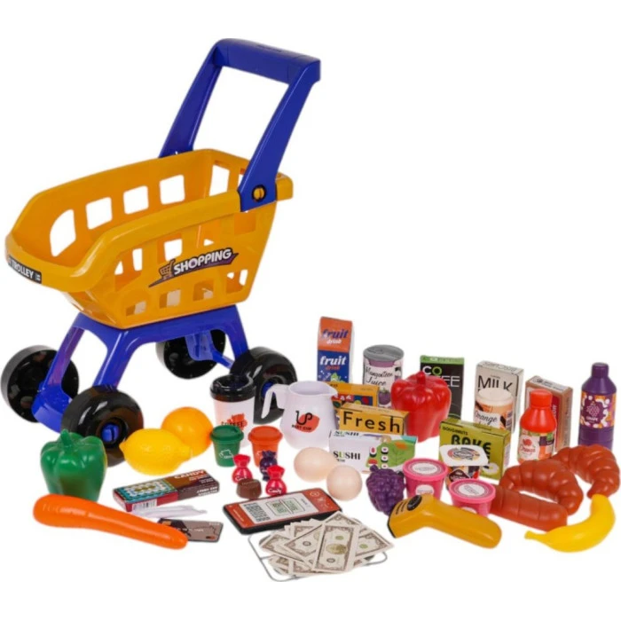 Супермаркет MEGA с корзиной + аксессуары